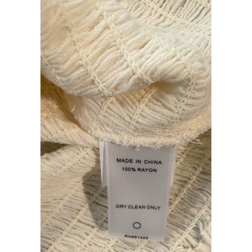 1.STATE Womens Medium NWT Smocked Crop Top Ivory Square Neck Puff Sleeve Boho - Picture 4 of 6